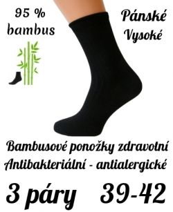 Bambusové ponožky zdravotní 39-42 pánské