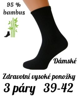 Bambus ponožky černé