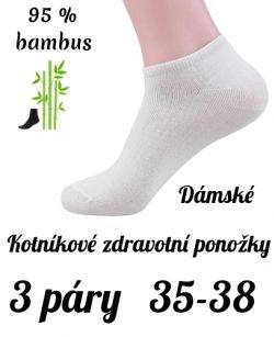 Zdravotní bambusové ponožky kotníkové 35-38 dámské